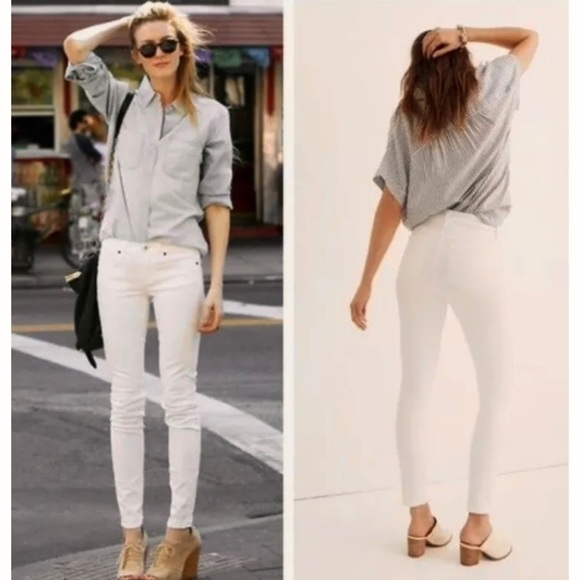 Madewell Denim - Madewell 32 (14) NWT 9” High Riser Skinny Skinny Jeans Off White Stretch New